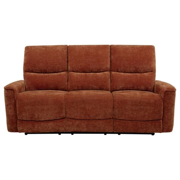 Navarro Chenille Upholstered Reclining Sofa Burnt Orange