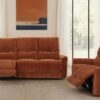 Navarro Chenille Upholstered Reclining Sofa Burnt Orange