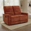 Navarro Chenille Upholstered Reclining Loveseat Burnt Orange