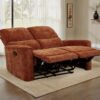 Navarro Chenille Upholstered Reclining Loveseat Burnt Orange