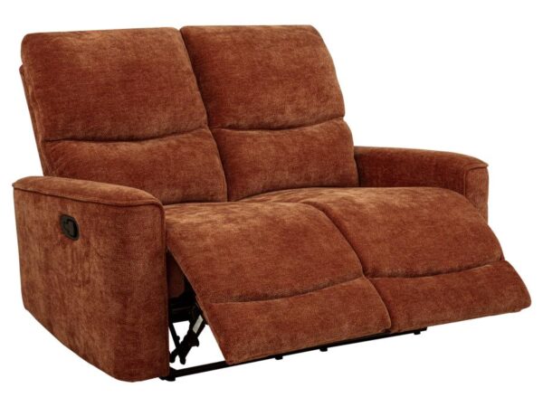 Navarro Chenille Upholstered Reclining Loveseat Burnt Orange
