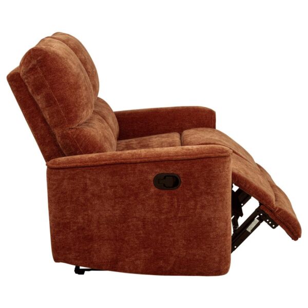 Navarro Chenille Upholstered Reclining Loveseat Burnt Orange