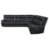 Hewitt Leather Dual Power Reclining Sectional Sofa Black