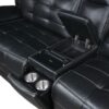 Hewitt Leather Dual Power Reclining Sectional Sofa Black