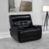 Hewitt Leather Upholstered Dual Power Recliner Chair Black