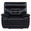 Hewitt Leather Upholstered Dual Power Recliner Chair Black