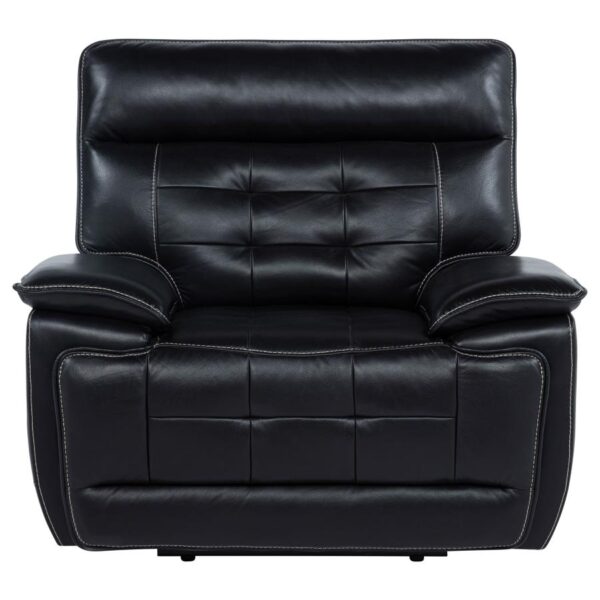 Hewitt Leather Upholstered Dual Power Recliner Chair Black