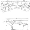 David Upholstered Reclining Sectional Sofa Smoke