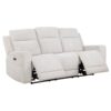 Kennett 3-piece Chenille Power Reclining Sofa Set Ivory