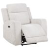 Kennett 3-piece Chenille Power Reclining Sofa Set Ivory