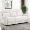 Kennett Chenille Upholstered Power Reclining Sofa Ivory