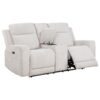Kennett Chenille Upholstered Power Reclining Loveseat Ivory
