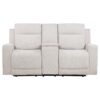 Kennett Chenille Upholstered Power Reclining Loveseat Ivory