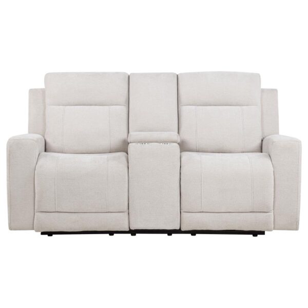 Kennett Chenille Upholstered Power Reclining Loveseat Ivory