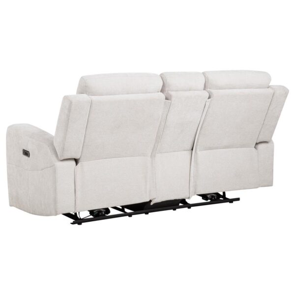 Kennett Chenille Upholstered Power Reclining Loveseat Ivory