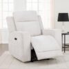 Kennett Chenille Upholstered Power Recliner Chair Ivory