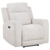 Kennett Chenille Upholstered Power Recliner Chair Ivory