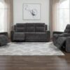 Kennett 3-piece Chenille Power Reclining Sofa Set Dark Grey