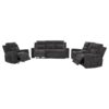 Kennett 3-piece Chenille Power Reclining Sofa Set Dark Grey