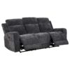 Kennett 3-piece Chenille Power Reclining Sofa Set Dark Grey