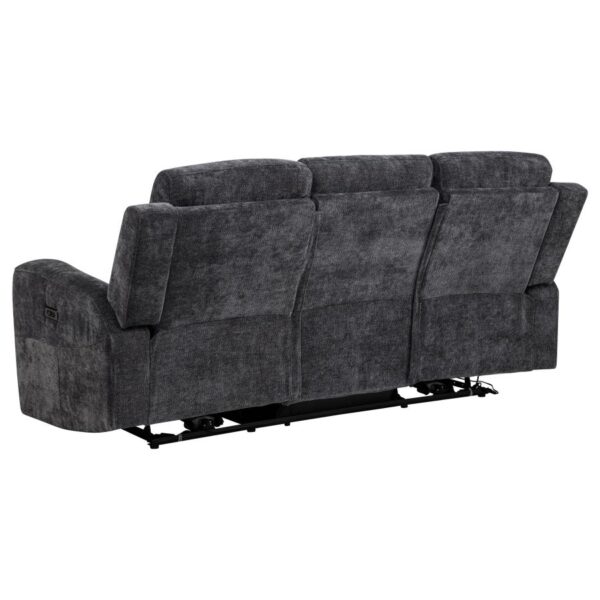 Kennett 3-piece Chenille Power Reclining Sofa Set Dark Grey