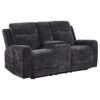 Kennett 3-piece Chenille Power Reclining Sofa Set Dark Grey