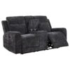 Kennett 3-piece Chenille Power Reclining Sofa Set Dark Grey