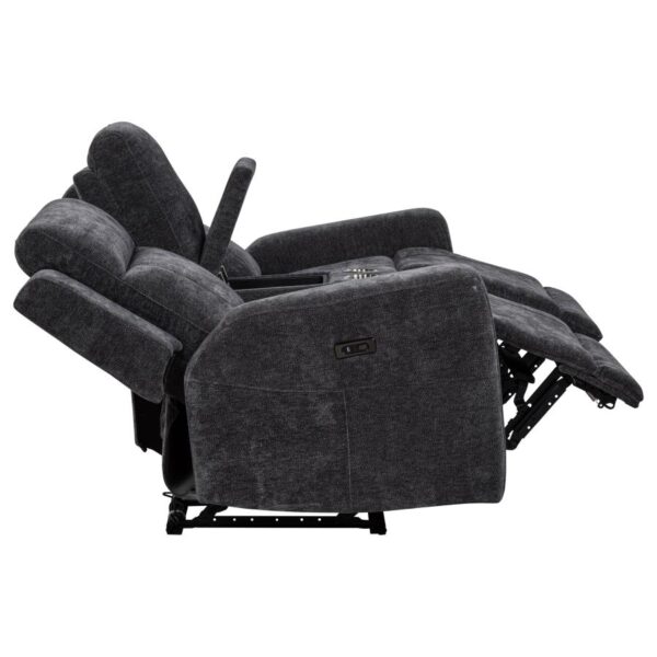 Kennett 3-piece Chenille Power Reclining Sofa Set Dark Grey