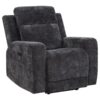 Kennett 3-piece Chenille Power Reclining Sofa Set Dark Grey
