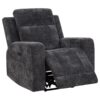 Kennett 3-piece Chenille Power Reclining Sofa Set Dark Grey