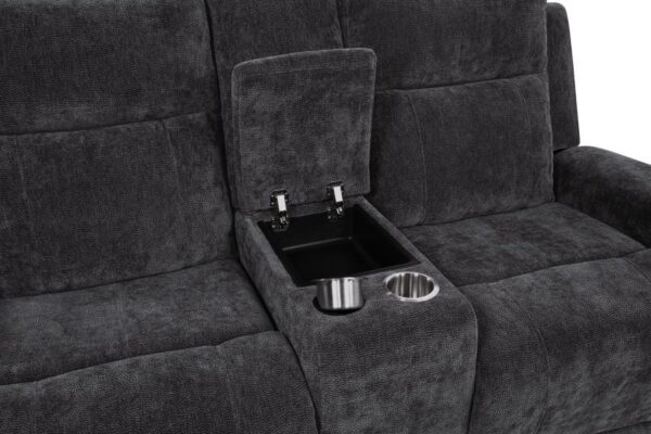 Kennett 3-piece Chenille Power Reclining Sofa Set Dark Grey
