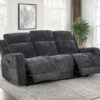 Kennett Chenille Upholstered Power Reclining Sofa Dark Grey