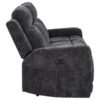 Kennett Chenille Upholstered Power Reclining Sofa Dark Grey