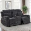 Kennett Chenille Upholstered Power Reclining Loveseat Grey