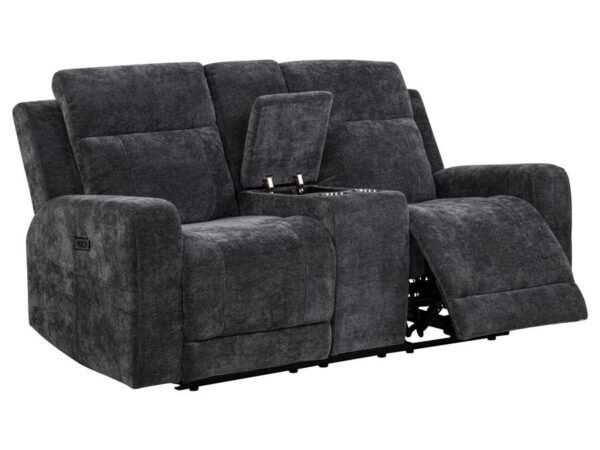 Kennett Chenille Upholstered Power Reclining Loveseat Grey