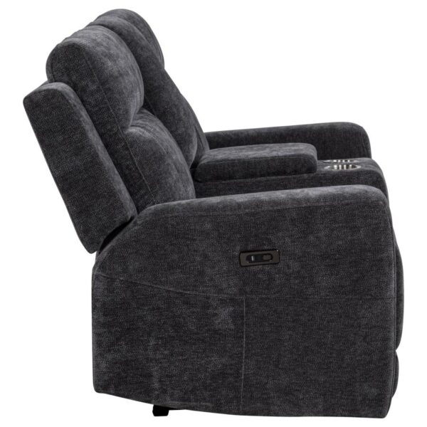 Kennett Chenille Upholstered Power Reclining Loveseat Grey