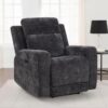 Kennett Chenille Upholstered Power Recliner Chair Dark Grey