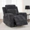 Kennett Chenille Upholstered Power Recliner Chair Dark Grey