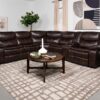 Sycamore Upholstered Power Reclining Sectional Sofa Brown