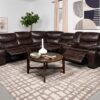Sycamore Upholstered Power Reclining Sectional Sofa Brown