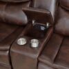 Sycamore Upholstered Power Reclining Sectional Sofa Brown