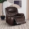 Sycamore Upholstered Power Recliner Chair Dark Brown