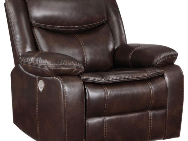 Sycamore Upholstered Power Recliner Chair Dark Brown