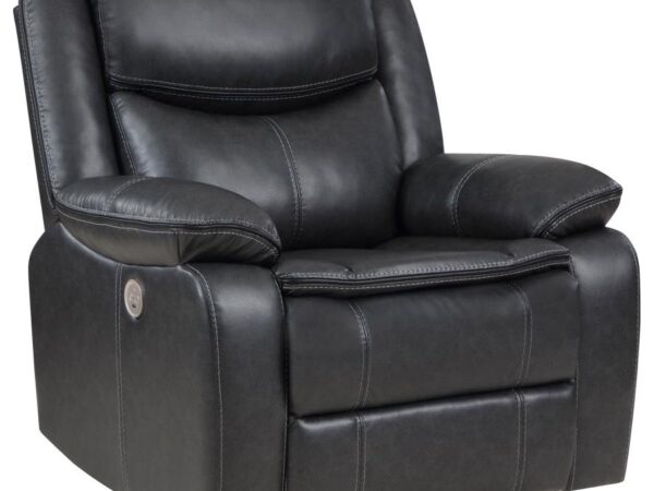 Sycamore Upholstered Power Recliner Chair Dark Grey