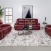 Camila 3-piece Upholstered Reclining Sofa Set Red