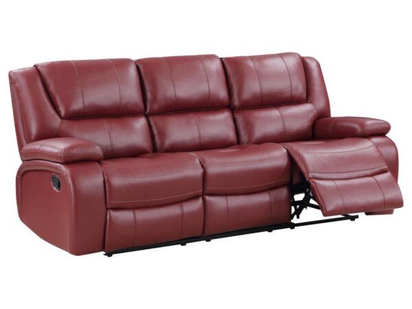 Camila Upholstered Motion Reclining Sofa Red