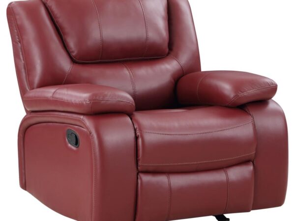 Camila Upholstered Glider Recliner Chair Red