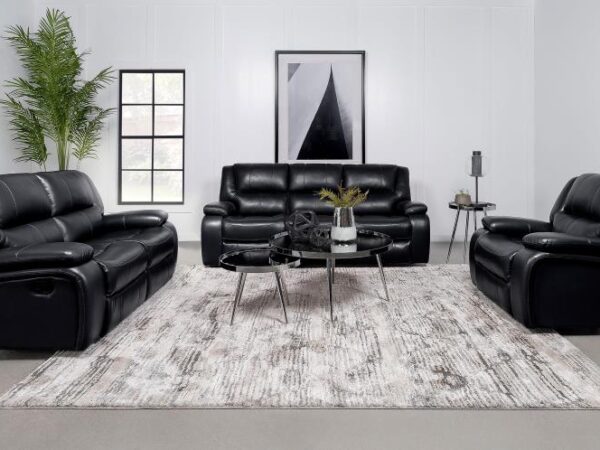 Camila 3-piece Upholstered Motion Reclining Sofa Set Black