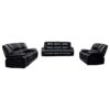 Camila 3-piece Upholstered Motion Reclining Sofa Set Black