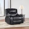 Camila Upholstered Glider Recliner Chair Black